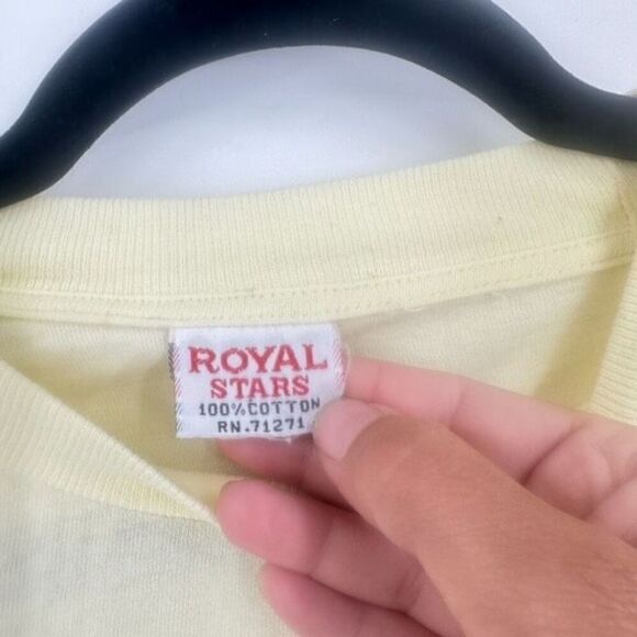 Vintage Single Stitch Royal Stars Unisex California T-Shirt Yellow Medium Colorf - Picture 3 of 13